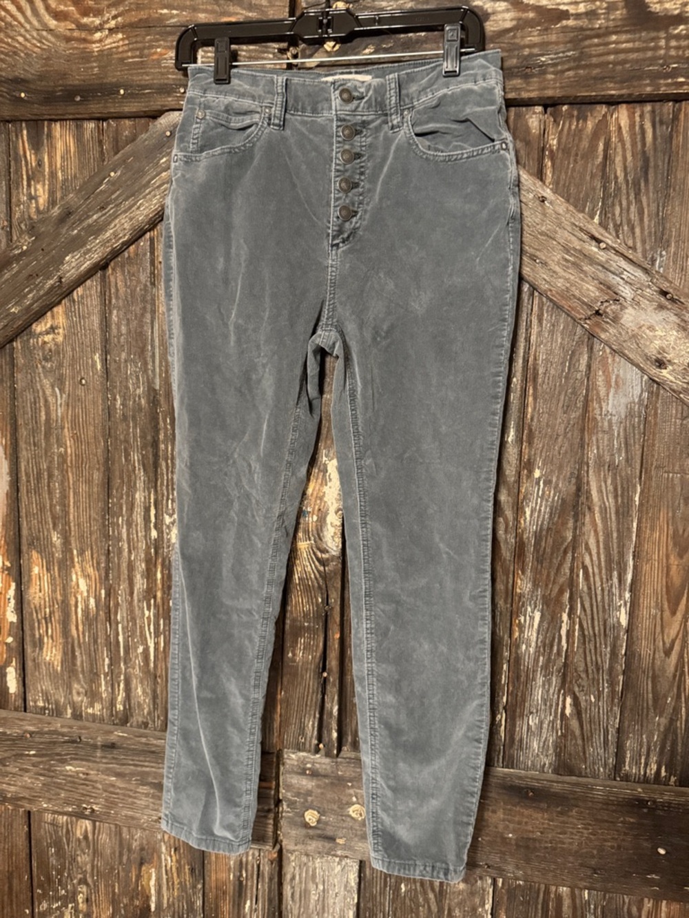 We The Free Green Corduroy Pants with Button Detail - Picture 1 of 7